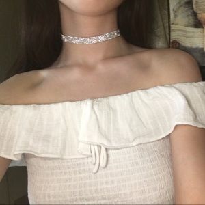 Sparkly Silver Crystal Choker